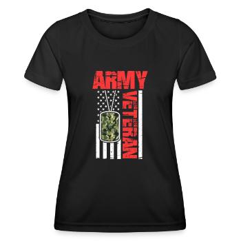 Military Soldier Veteran's Day - Thank You Army - Women's Functional T-Shirt - black - Front - AI Model Female 172 light (172cm)