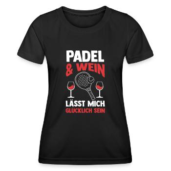 Wein Tennis Padelspieler Padel - Frauen Funktions-T-Shirt - Schwarz - Vorne - AI Model Female 172 light (172cm)