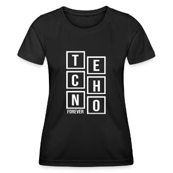 Techno forever music zitat - Frauen Funktions-T-Shirt - Schwarz - Vorne - AI Model Female 172 light (172cm)