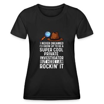 Conception super cool de détective privé - T-shirt sport Femme - noir - Devant - AI Model Female 172 light (172cm)