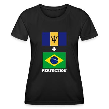 Drapeau de la Barbade Bayan barbadien - T-shirt sport Femme - noir - Devant - AI Model Female 172 light (172cm)