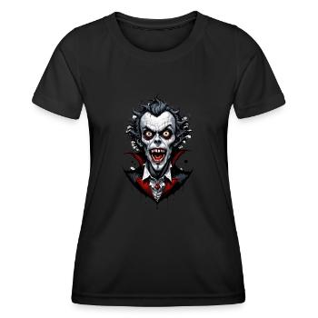 un vampire souriant 2 - T-shirt sport Femme - noir - Devant - AI Model Female 172 light (172cm)