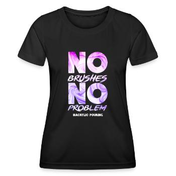 No brush No problem Acrylic pouring - Women's Functional T-Shirt - black - Front - AI Model Female 172 light (172cm)