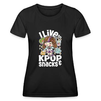 Design coréen amusant - Un incontournable pour la K-Pop - T-shirt sport Femme - noir - Devant - AI Model Female 172 light (172cm)
