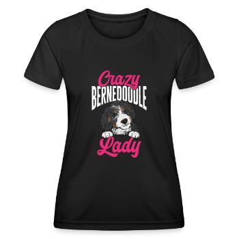 Chien Bernedoodle - T-shirt sport Femme - noir - Devant - AI Model Female 172 light (172cm)