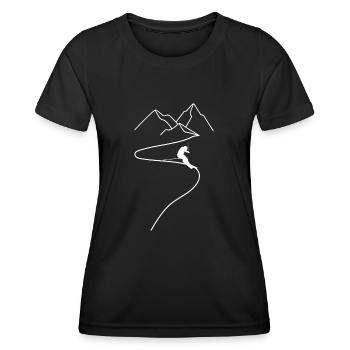 Ski fahren Ski Motiv für Schi Fahrer Schifahrer - Frauen Funktions-T-Shirt - Schwarz - Vorne - AI Model Female 172 light (172cm)