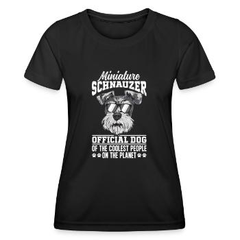 Schnauzer nain Chien Schnauzer - T-shirt sport Femme - noir - Devant - AI Model Female 172 light (172cm)