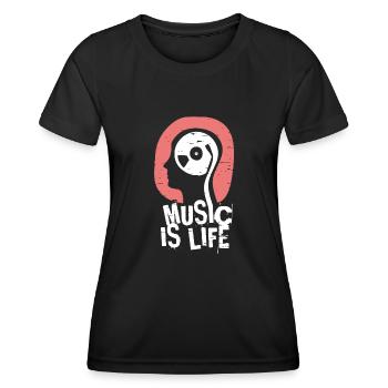 La musique est la vie - T-shirt sport Femme - noir - Devant - AI Model Female 172 light (172cm)