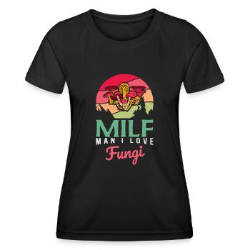 Pilzsammler Retro Pilze Vintage Pilz Pilzsucher - Frauen Funktions-T-Shirt - Schwarz - Vorne - AI Model Female 172 light (172cm)