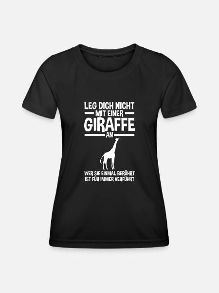 Giraffe Giraffen - Frauen Funktions-T-Shirt - Schwarz