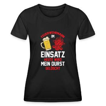 Feuerwehrmann Feuerwehr - Frauen Funktions-T-Shirt - Schwarz - Vorne - AI Model Female 172 light (172cm)
