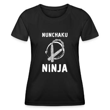 Japan Martial Arts Nunchaku Ninjutsu Weapons Ninja - Women's Functional T-Shirt - black - Front - AI Model Female 172 light (172cm)