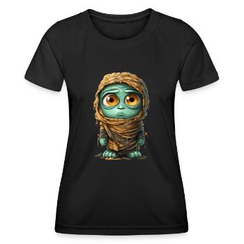 Halloween Spooky Cartoon Mummy - T-shirt sport Femme - noir - Devant - AI Model Female 172 light (172cm)