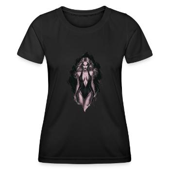 Geheimnisvolle gotische Kunst Frau für Gothik - Frauen Funktions-T-Shirt - Schwarz - Vorne - AI Model Female 172 light (172cm)