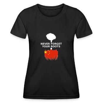 China Chinese Roots - Frauen Funktions-T-Shirt - Schwarz - Vorne - AI Model Female 172 light (172cm)