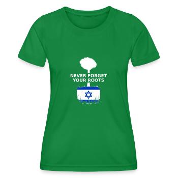 Israel Israelische Wurzeln - Frauen Funktions-T-Shirt - Kelly Green - Vorne - AI Model Female 172 dark (172cm)