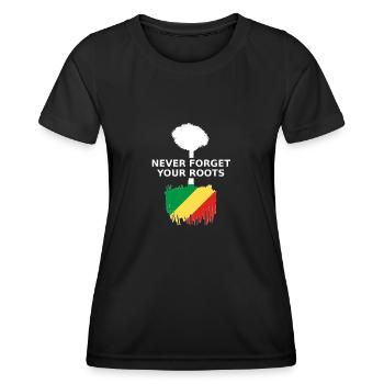 Republik Kongo - Frauen Funktions-T-Shirt - Schwarz - Vorne - AI Model Female 172 light (172cm)