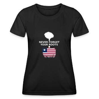 Liberia Never Forget Your Roots - Frauen Funktions-T-Shirt - Schwarz - Vorne - AI Model Female 172 light (172cm)