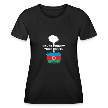 Aserbaidschan Azerbaijan Roots - Frauen Funktions-T-Shirt - Schwarz - Vorne - AI Model Female 172 light (172cm)