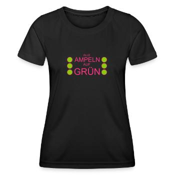 Ampeln auf Grün witziger Spruch nonsens liberal - Frauen Funktions-T-Shirt - Schwarz - Vorne - AI Model Female 172 light (172cm)