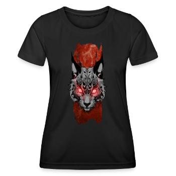 Souverain furtif : Lynx dans l’ombre - T-shirt sport Femme - noir - Devant - AI Model Female 172 light (172cm)