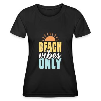 plage plage été - T-shirt sport Femme - noir - Devant - AI Model Female 172 light (172cm)