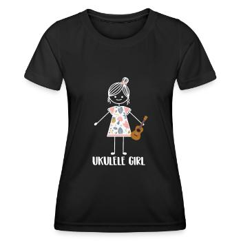 Ukulele - Frauen Funktions-T-Shirt - Schwarz - Vorne - AI Model Female 172 light (172cm)