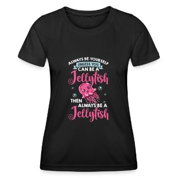Qualle Meduse Fisch Tank Meerestiere Aquarium - Frauen Funktions-T-Shirt - Schwarz - Vorne - AI Model Female 172 light (172cm)