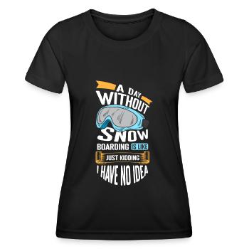 Snowboarder Urlaub Snow Winterurlaub - Frauen Funktions-T-Shirt - Schwarz - Vorne - AI Model Female 172 light (172cm)