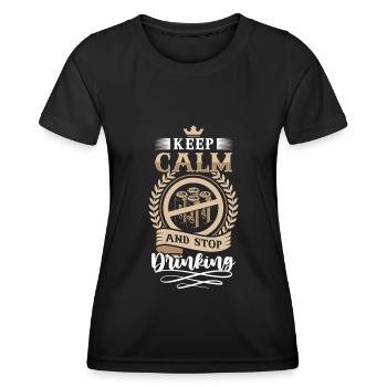 Alcohol withdrawal beer belly end - Women's Functional T-Shirt - black - Front - AI Model Female 172 light (172cm)