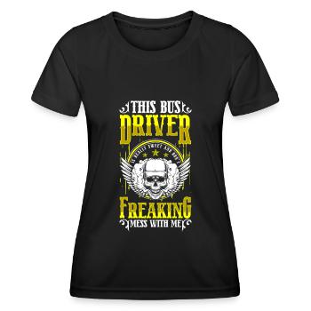 Bus profession transport - Women's Functional T-Shirt - black - Front - AI Model Female 172 light (172cm)