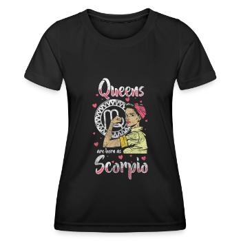 Signe du zodiaque Caractère du signe du zodiaque Scorpion - T-shirt sport Femme - noir - Devant - AI Model Female 172 light (172cm)