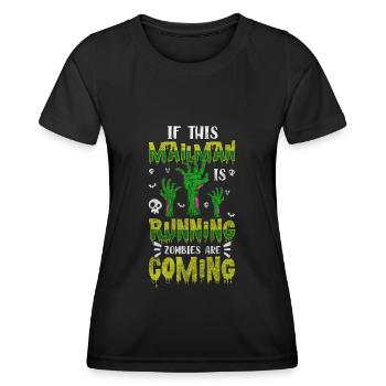 Facteur, service de colis, coursier - T-shirt sport Femme - noir - Devant - AI Model Female 172 light (172cm)