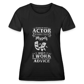 Acteur, Pièce de théâtre, Production théâtrale - T-shirt sport Femme - noir - Devant - AI Model Female 172 light (172cm)