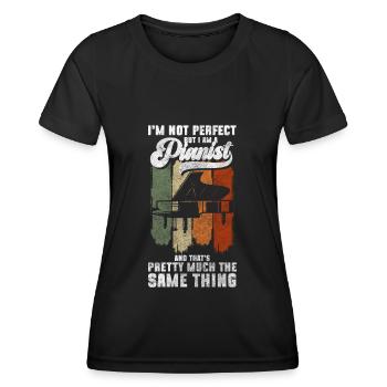 Pianiste Pianiste Classique - T-shirt sport Femme - noir - Devant - AI Model Female 172 light (172cm)