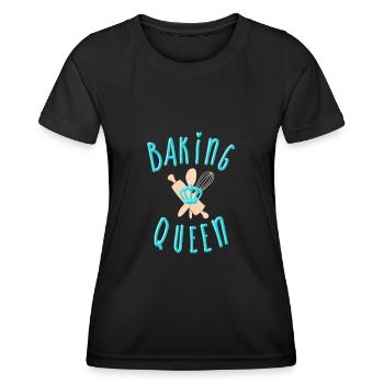 "Baking Queen" personalisierbar - Frauen Funktions-T-Shirt - Schwarz - Vorne - AI Model Female 172 light (172cm)