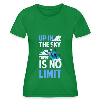 Skidiving Paragliding Jumping Air Sports - Women's Functional T-Shirt - kelly green - Front - AI Model Female 172 dark (172cm)