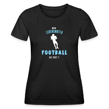 Football Footballer Footballfan Footballspiel - Frauen Funktions-T-Shirt - Schwarz - Vorne - AI Model Female 172 light (172cm)
