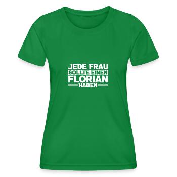 Florian - Frauen Funktions-T-Shirt - Kelly Green - Vorne - AI Model Female 172 dark (172cm)