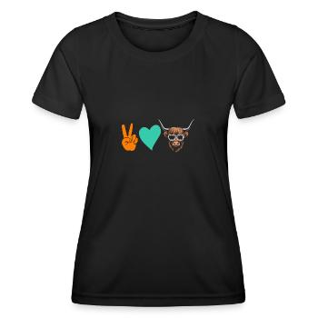 Bovins vaches Bovins Highland - T-shirt sport Femme - noir - Devant - AI Model Female 172 light (172cm)