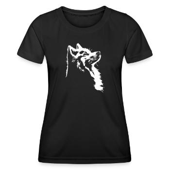 Samoyède Silhouette Chien Chien Wilsigns - T-shirt sport Femme - noir - Devant - AI Model Female 172 light (172cm)