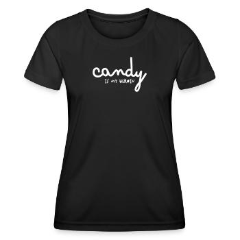 LES BONBONS SONT MON HÉROÏNE - T-shirt sport Femme - noir - Devant - AI Model Female 172 light (172cm)