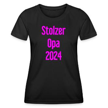 Stolzer Opa 2024 – Perfekt für frischgebackene Opa - Frauen Funktions-T-Shirt - Schwarz - Vorne - AI Model Female 172 light (172cm)