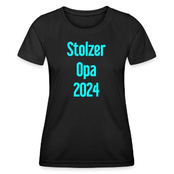 Stolzer Opa 2024 – Perfekt für frischgebackene Opa - Frauen Funktions-T-Shirt - Schwarz - Vorne - AI Model Female 172 light (172cm)