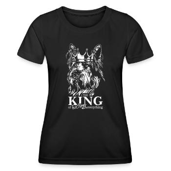 BERGER PICARD King Hundespruch Hunde Wilsigns - Frauen Funktions-T-Shirt - Schwarz - Vorne - AI Model Female 172 light (172cm)