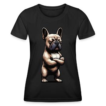Pas de Bouledogue Français Frenchie Propriétaire de Frenchie - T-shirt sport Femme - noir - Devant - AI Model Female 172 light (172cm)