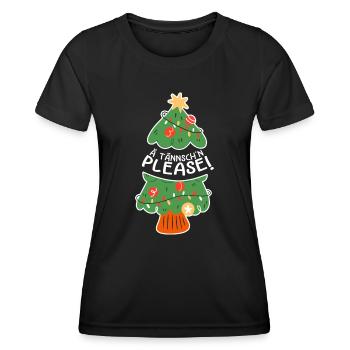 Christmas Xmas Saying Funny Ä Tännsch'n Please - Women's Functional T-Shirt - black - Front - AI Model Female 172 light (172cm)