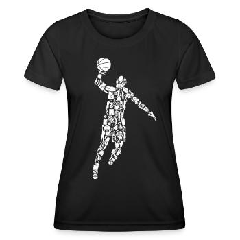 Basketballer Symbole Basketball Basketballspieler - Frauen Funktions-T-Shirt - Schwarz - Vorne - AI Model Female 172 light (172cm)