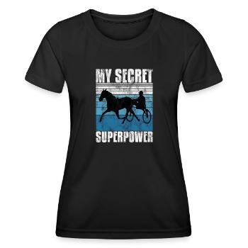 Ma course secrète de superpuissance Trabreiter Sulky - T-shirt sport Femme - noir - Devant - AI Model Female 172 light (172cm)