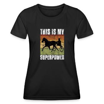 Ceci est ma Superpower Trotting Race Trabreiter Sulky - T-shirt sport Femme - noir - Devant - AI Model Female 172 light (172cm)